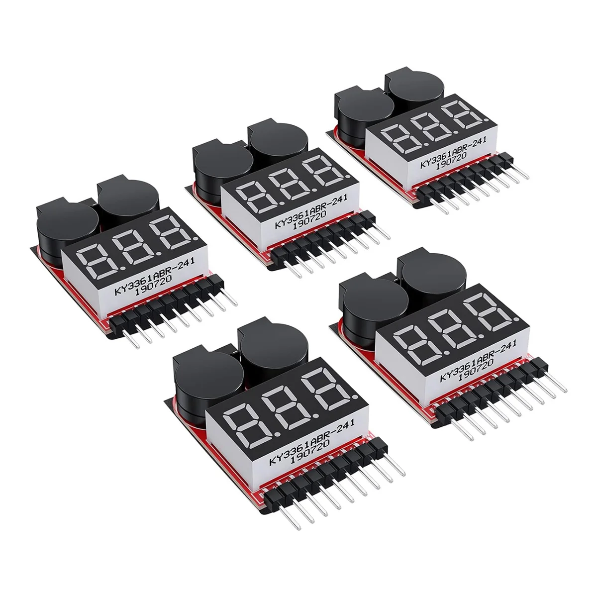 A10I 5PCS 2 In1 1-8S 리포 배터리 전압 테스터, RC 저전압 버저 알람, 리포/리튬 이온 배터리 모니터 체커 테스터