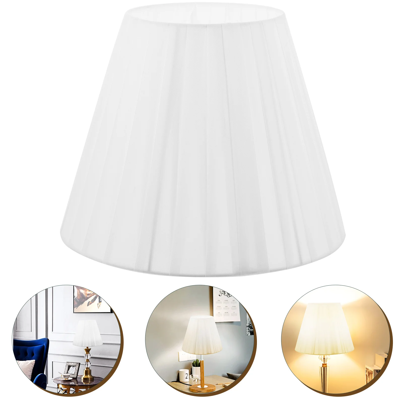 Pleated Table Decors Table Cloth Lamp Cover Barrel Lampshade Replacement Clip Bulb Light Cover Chandelier Lampshade Light