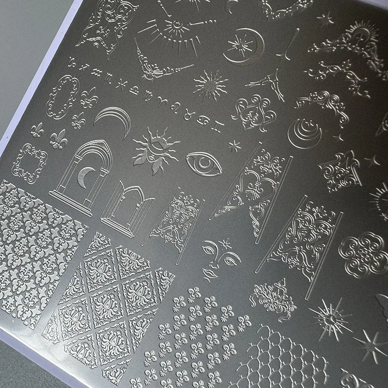 XMQ 네일 아트 스탬핑 플레이트 레이스 꽃 템플릿 이미지 플레이트 도구