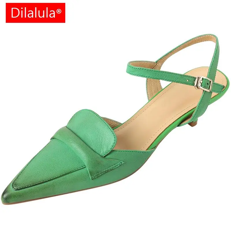 

Dilalula Women Sandals Office Ladies Party Quality Genuine Leather Pointed Toe High Heels Shoes Woman Spring Summer Pumps