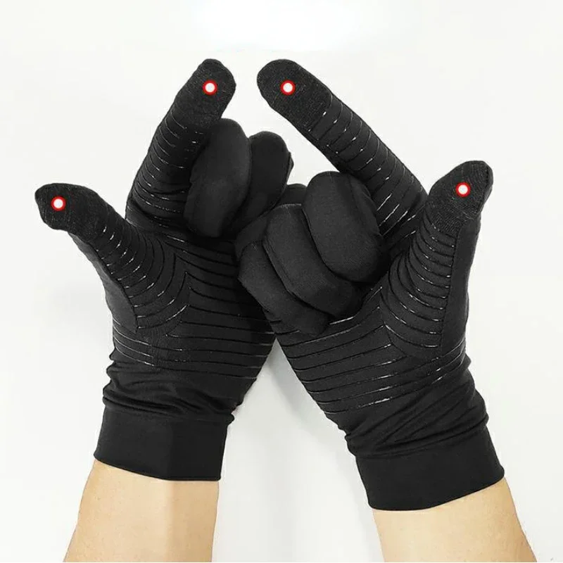 Copper Compression Arthritis Gloves Touchscreen Tips Relief for Hand Pain Carpal Tunnel Rheumatoid Inflammation Tendonitis 1Pair