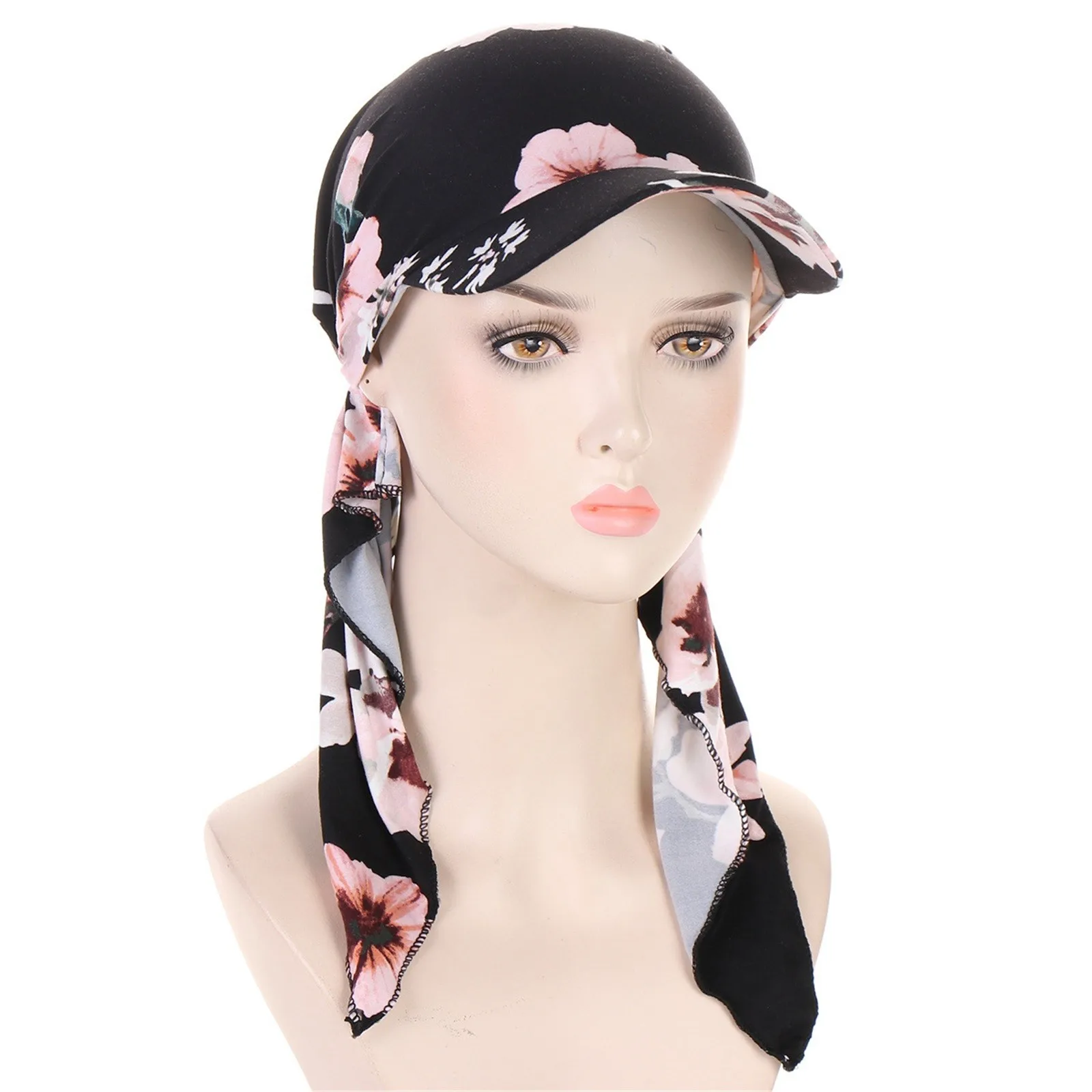 Ladies Hat Fashion Hijab Cap Floral Stretch Multicolor Muslim Hijab Cap Base Hat Mens Running Snap Back Trucker