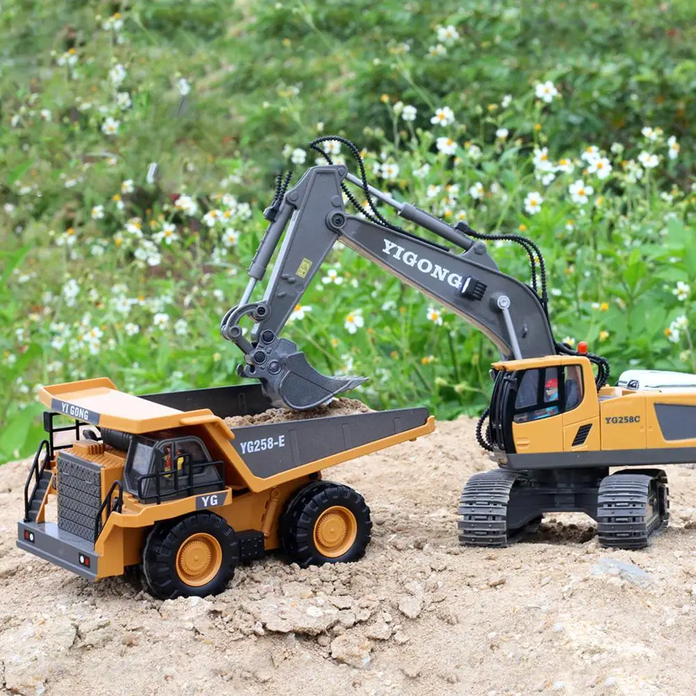RC Cars RC Trucks RC Construction Toy Remote Control Engineering Car Excavator Bulldozer Dump Truck For Children Birthday Gifts