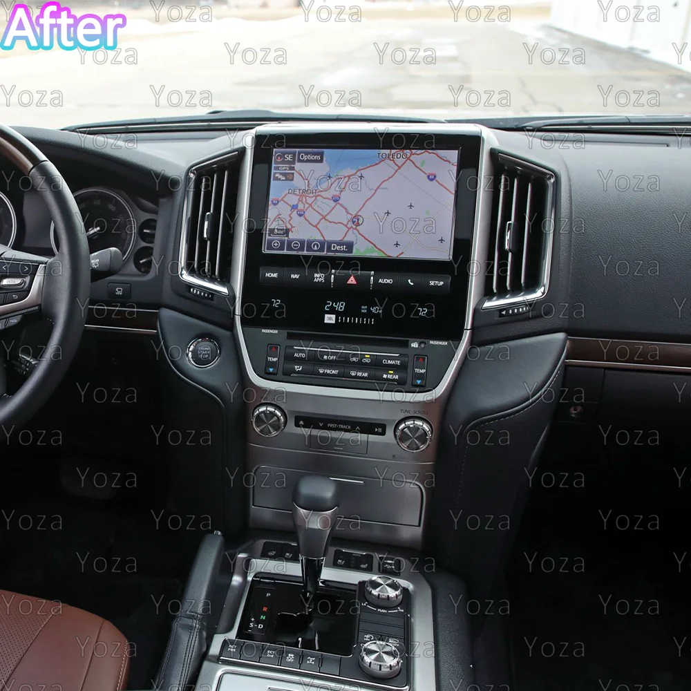 Автомобильный радиоприемник Yoza Carplay для Toyota Land Cruiser 200 LC200 2016-2021 Android 11, сенсорный экран, мультимедиа, GPS-навигация, стерео 4G