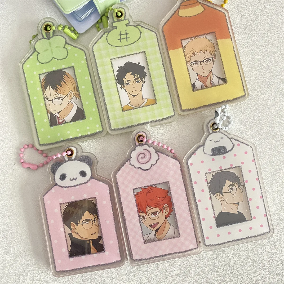 Cute 1 Inch Magnetic Acrylic Photo Card Holder Keychain Schoolbag Charm Gifts For Classmates And Friends Bag Pendant