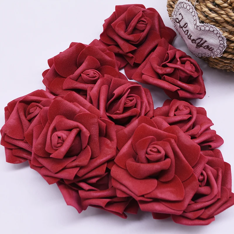 50pcs Foam Rose Flower Heads Pe Foam Decorative Supplies Foam Rose