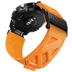 Versatile Nylon Loop Watch Strap - 22mm Band for Enhanced Comfort and Style (Orange)