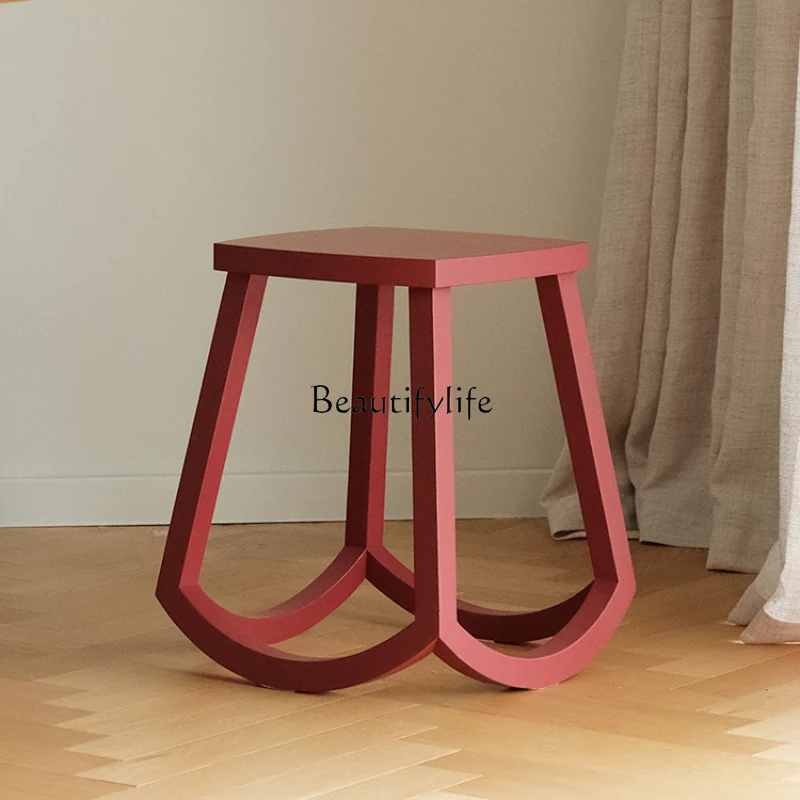

Minimalist Japanese Style Solid Wood Shoe Changing Stool Rack Side Table