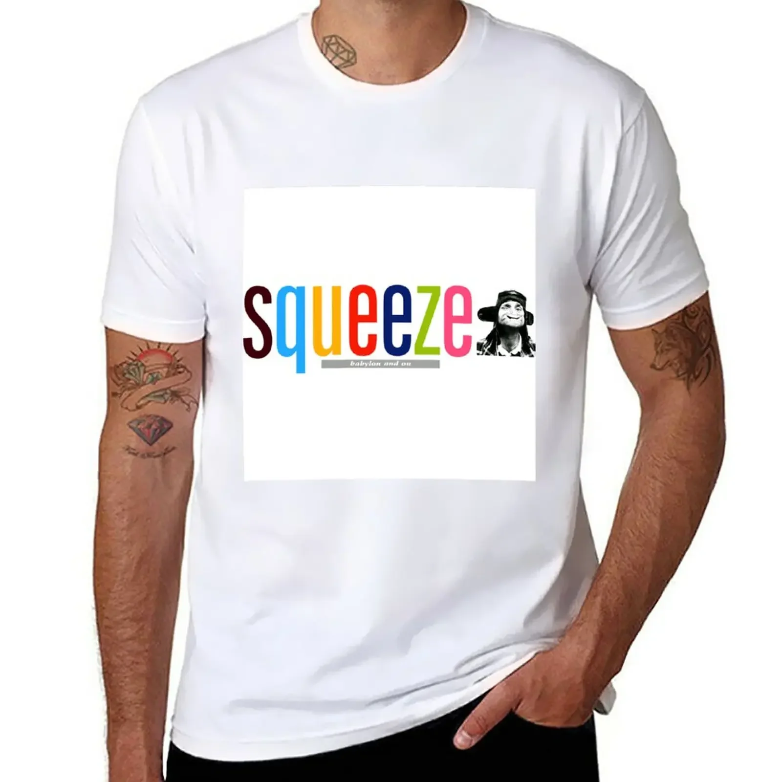 

Squeeze babylon and on T-Shirt vintage plain men clothings