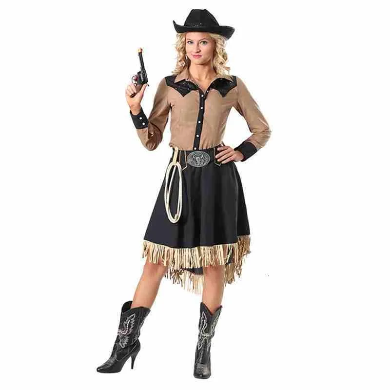 

Halloween party cowboy costume for female adult cowgirl cosplay western dress carnival suit adult dress party role play party