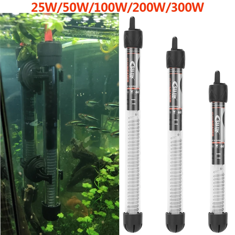 

300W Submersible Aquarium Heater Adjustable Automatical Heating Rod Turtle Fish Tank Constant Water Temperature Control Supply