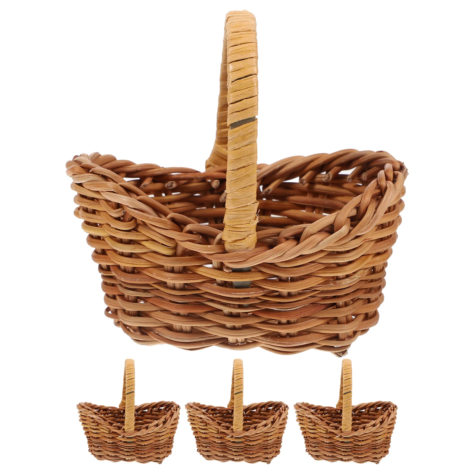 

4pcs Mini Flower Basket Small Woven Basket Decorative Mini Basket Mini Rattan Baskets