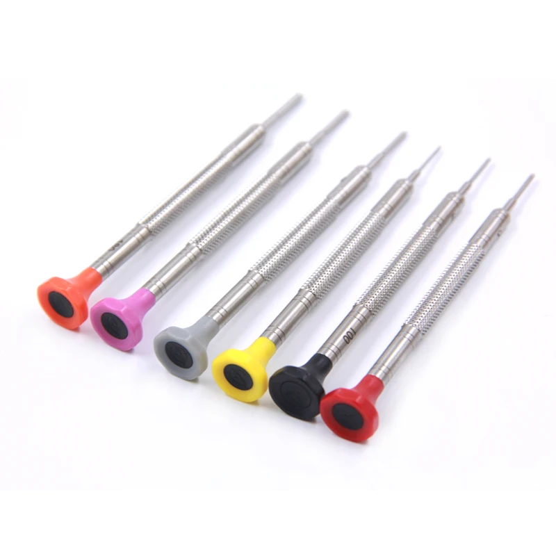 Free Shipping Stainless Steel T-Blade Watch Screwdriver Set of 6 with Spare Blades for Rolex Watch Repair