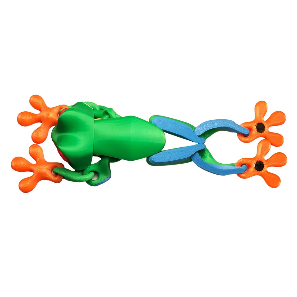 Magnetic 3D Printed Multi-Jointed Cute Frog Figure Home Decor Plastic Simulation Frogs Statue Creative Artificial Frog Sculptur