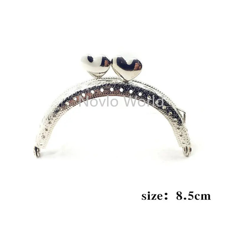 10Pieces 8.5CM Light Gold Silver Gun Black Bronze Frame Kiss Clasp Lock Purse Clutch Bag Handle Enbossed  Metal DIY Accessories