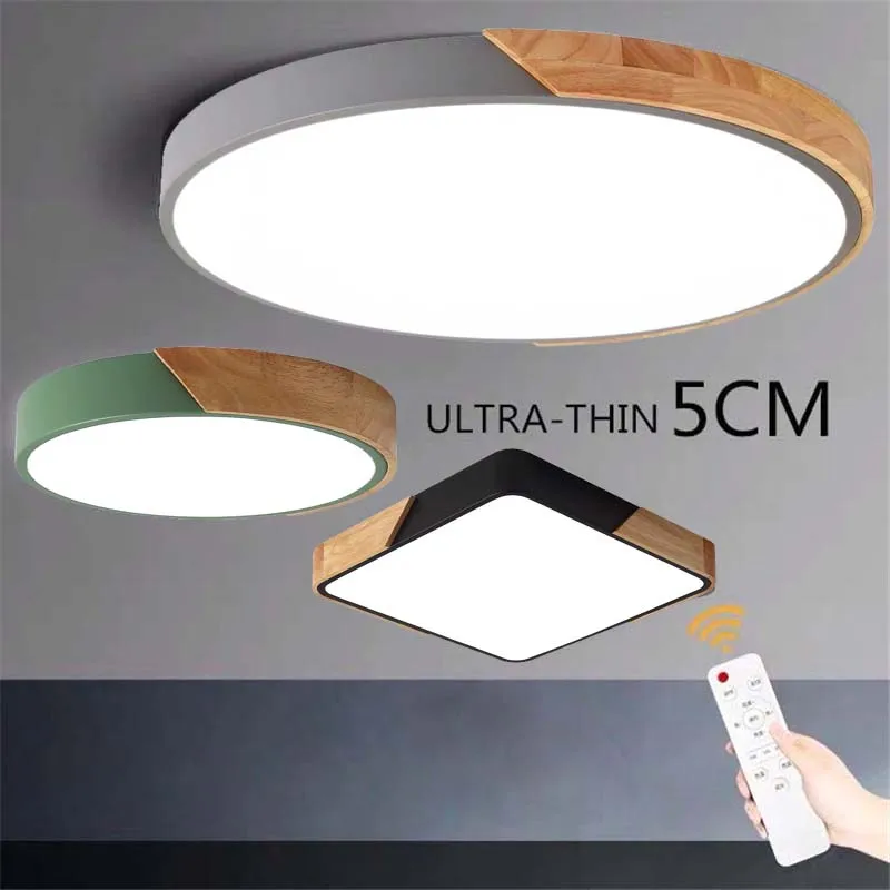 

Modern LED Ceiling Light for Living room Bedroom LED Ceiling Lamp Foyer Luminaire Lighting Round Wood Fixture Home Decoration