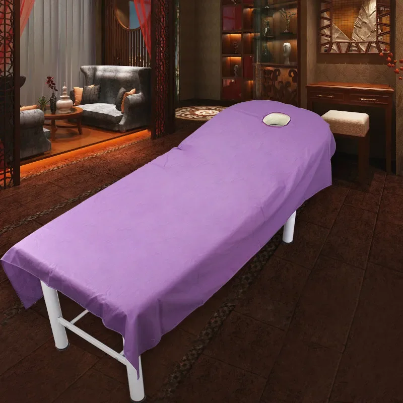 Beauty Salon Bed Sheet 1 Pcs Professional Cosmetic salon sheets SPA massage treatment bed table cover sheets with hole 9 Colors to Choose