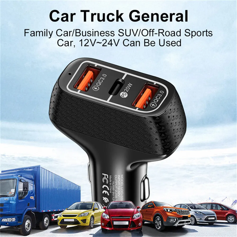 UKGO PD 20W Car Charger 2 USB Ports Type C Fast Charging Charger Mobile Phone Charger For iPhone 13 Pro Max Mini Samsung Xiaomi 65 watt fast charger