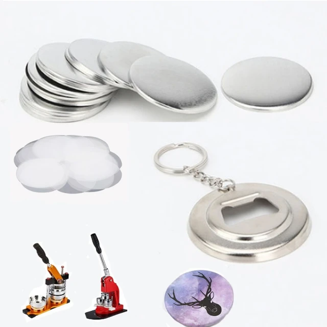 50pcs Blank Metal Button Making Supplies 44mm 58mm Badge Button Parts for  DIY Making Keychain Bottle Opener Accessories - AliExpress
