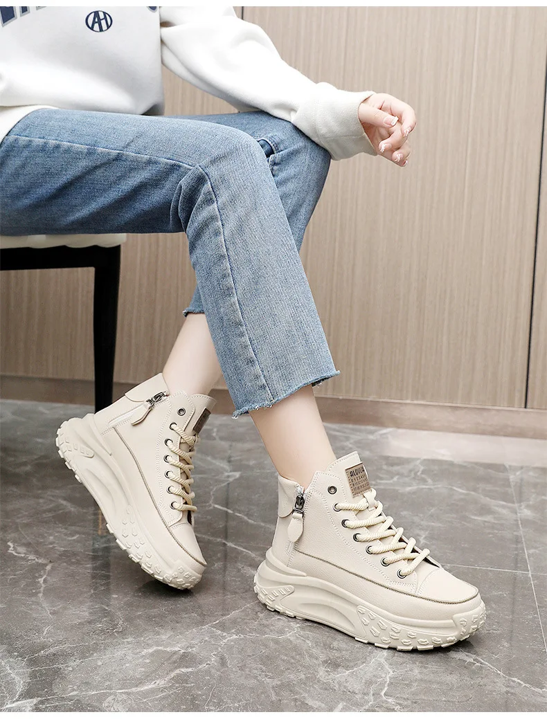 Luxury Fashion High-Top Platform Sneakers for Women: Comfort Elevated - true deals club