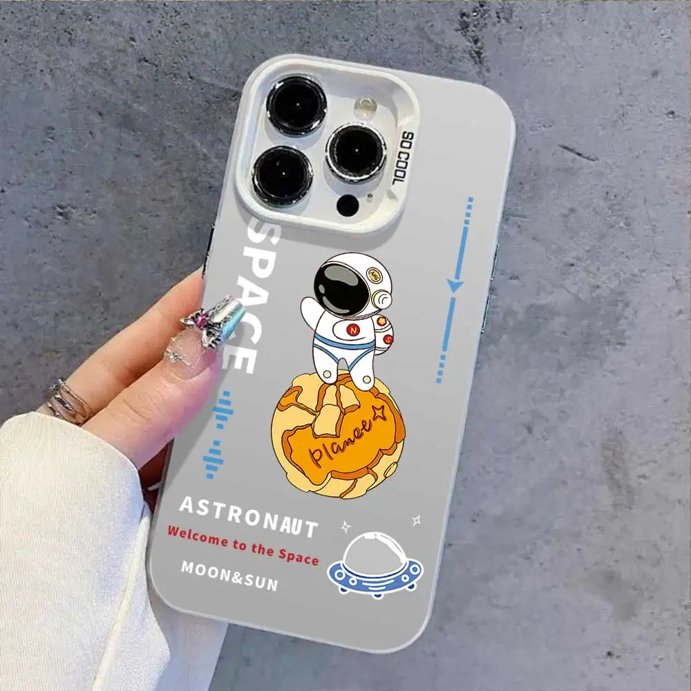 Astronaut Soft Silicone Phone Case with Silver IMD Bumper