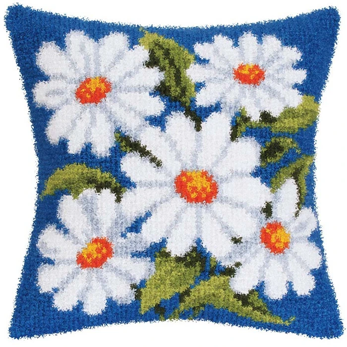 Description Picture 4 of itemPlant Series 3D Segment Embroidery Pillow Flowers Grass Coarse Wool Cross Stitch Latch Hook Pillow DIY Embroidery Latch Hook Kit