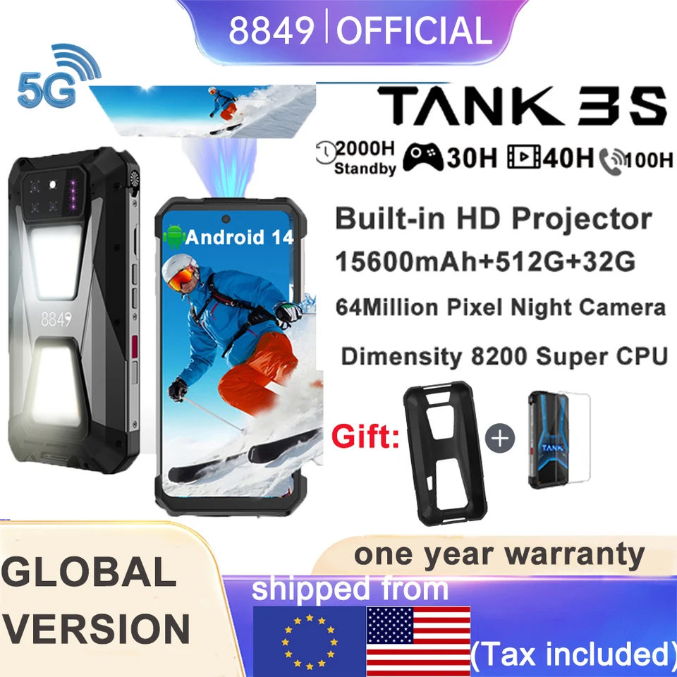 Unihertz TANK 3S プロジェクター搭載スマホ Unihertz Tank 3 Pro - DLPプロジェクター搭載の23800mAh 5G