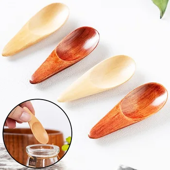 Mini cucchiaio da tè creativo in legno, manico corto, cucchiaio per condimenti, posate, caffè, tè, piccolo cucchiaio da zucchero, cucchiaio da caffè, gadget da cucina 1