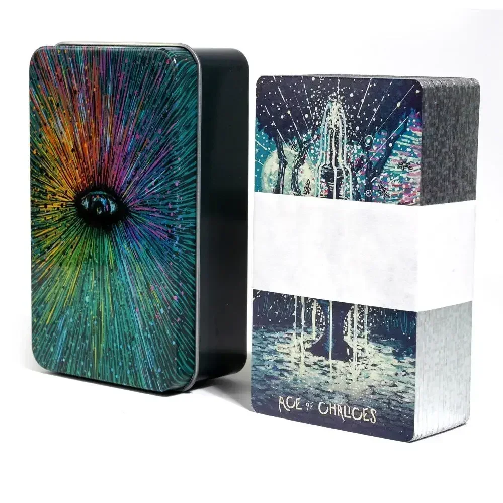 10.3*6cmPrismaVisionTarotinATinBoxwithGuidebook78PcsBoardgame