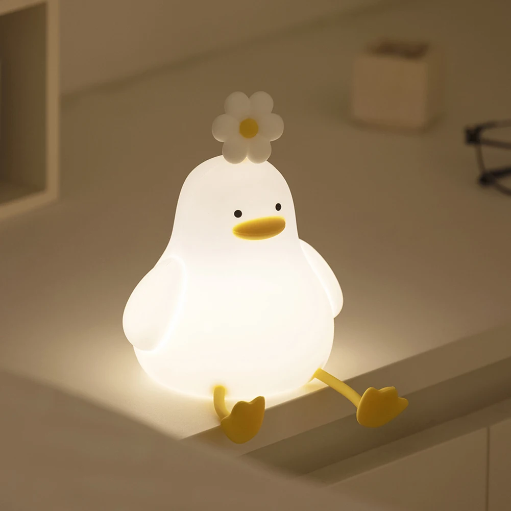 Lying Duck Night Light, Touch Sensor Led Lamp Night Lgiht Home Creative Usb  Children Toddler Clap Lights 