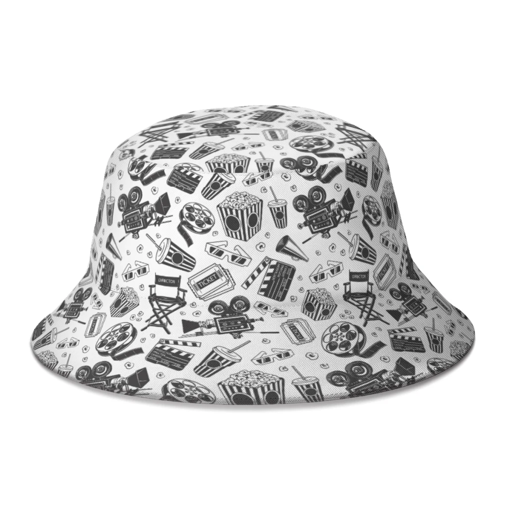 

Cinema Bucket Hat For Women Men Teenager Foldable Bob Fishing Hats Panama Cap Streetwear