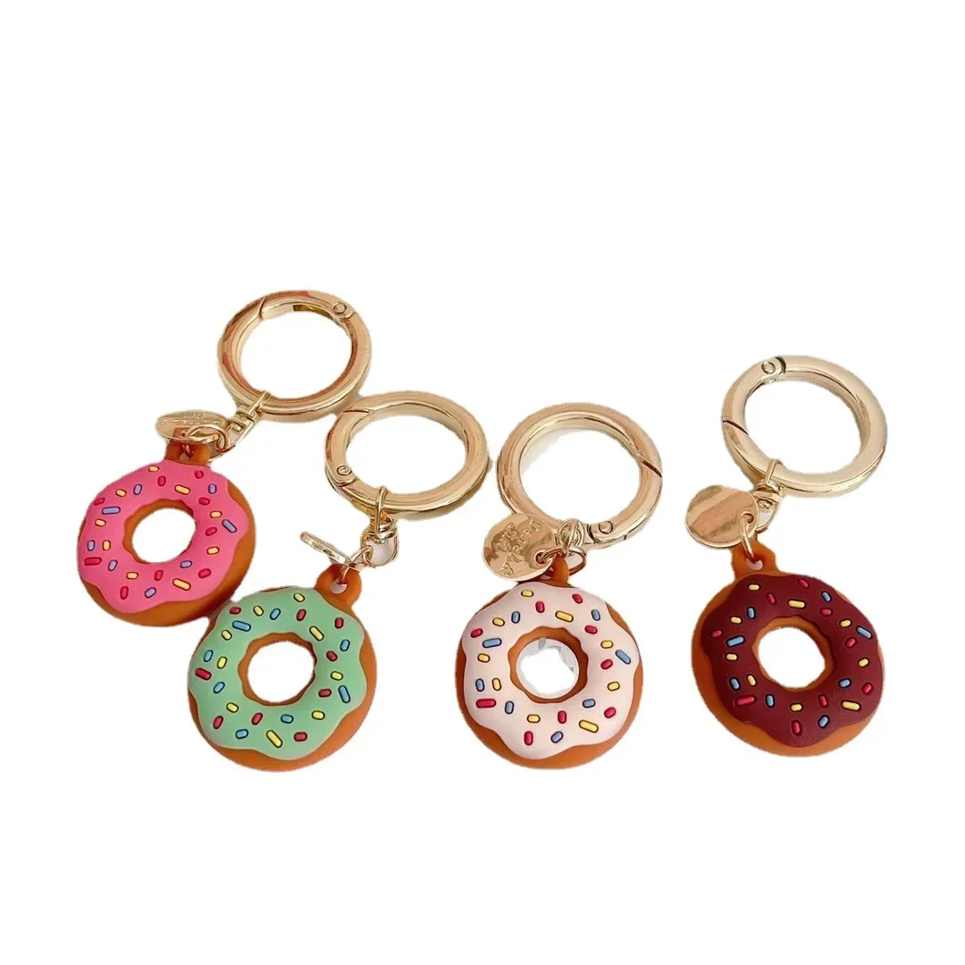 Silicone Keychain Protective Cover Tracker Accessories Shell Anti-scratch Air Tag Cartoon Donut Holder for Apple Airtags