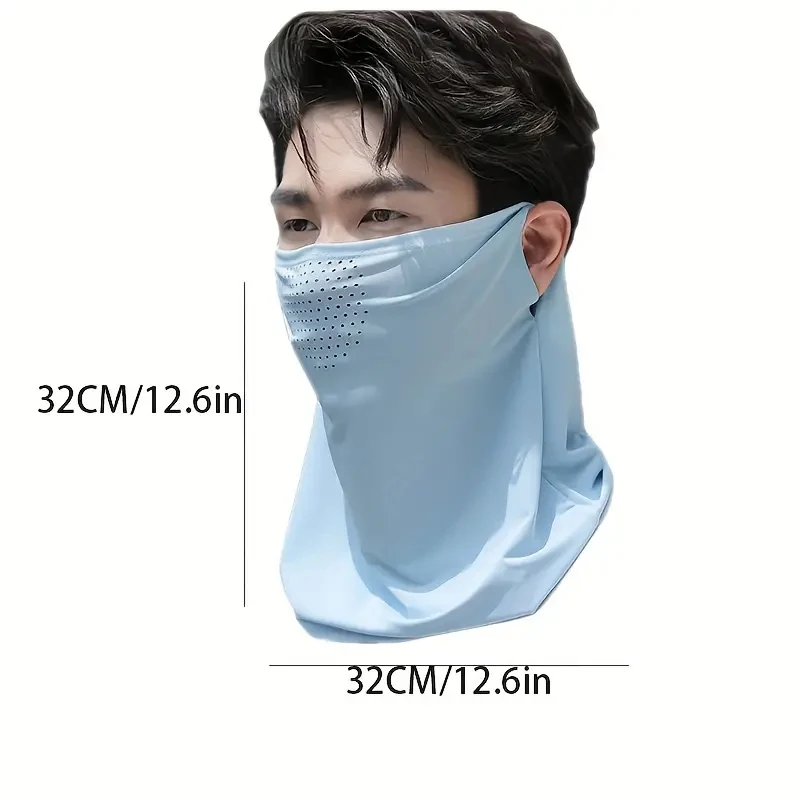 UV Protection Mask Ice Silk Face Mask Breathable Lightweight Outdoor Sports Riding Face Cover Men Women Cooling Summer Mask