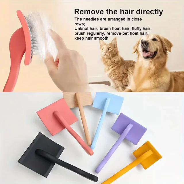 1Pc Extra Long Pin Dog Slicker Brush For Grooming Doodle Hair, Shedding Pet Grooming Brush for Cats and Dogs Combs 4