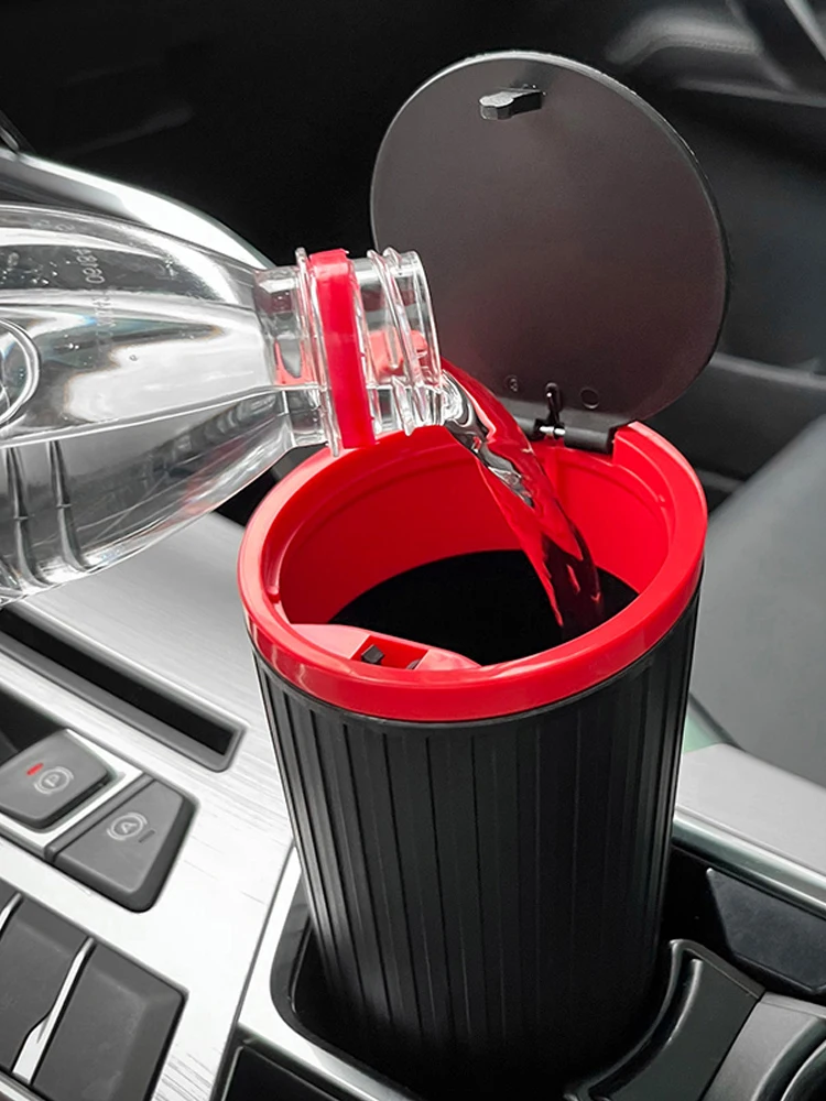 Car Trash Can Cup Holder Leakproof Car Interior Rubbish Container Waterproof Vehicle Garbage Bin Large Capacity Automobile Parts