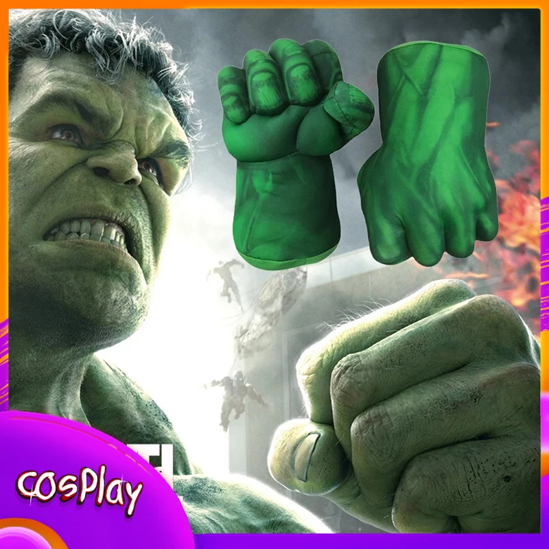 

Anime Peluche Toys Captain America Hulk Smash Hands Spider Ron Man Plush Gloves Cosplay Wearable Props Birthday X-Mas Gift Kids