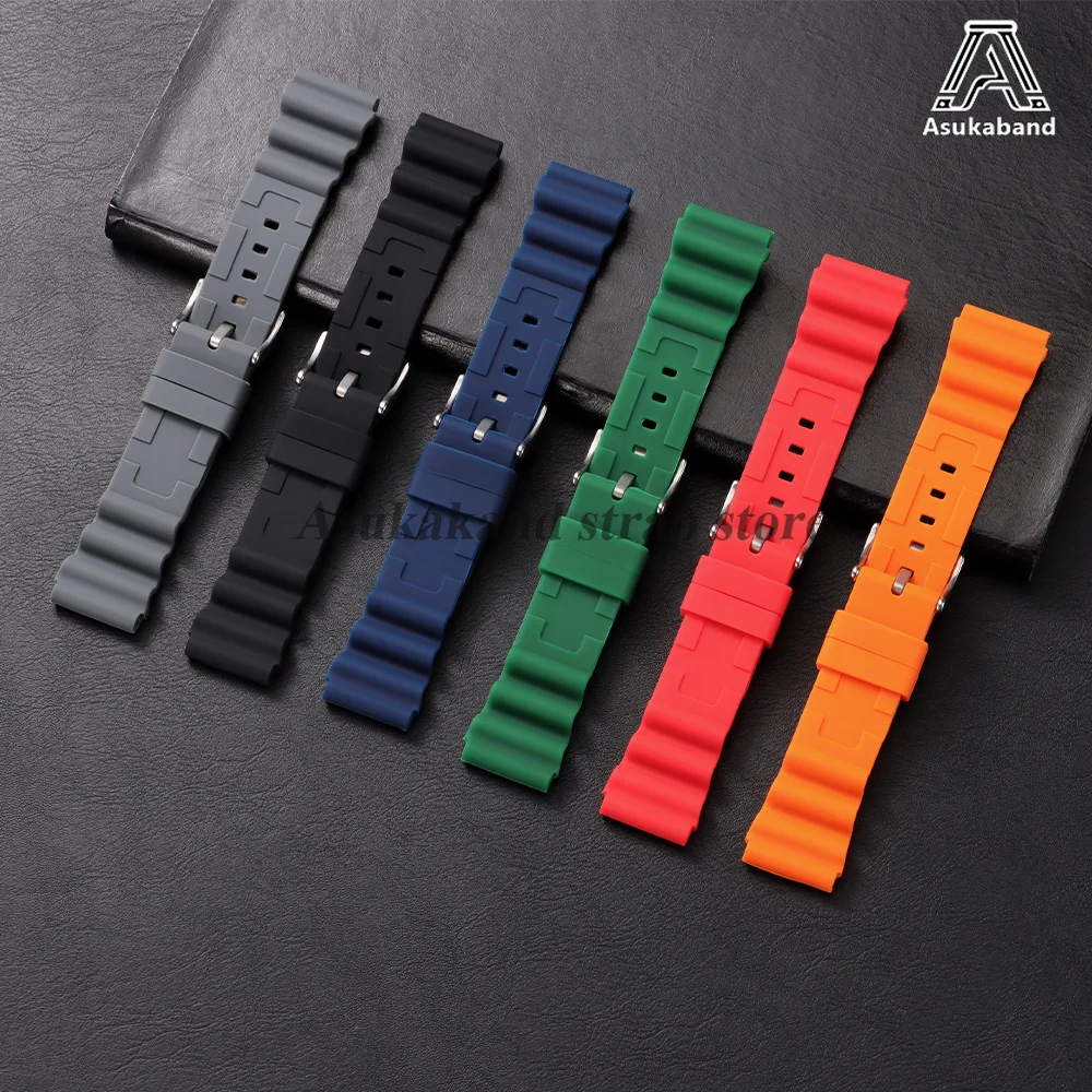 Men's Sport Waterproof Diving Silicone Watch Strap - 20mm/22mm