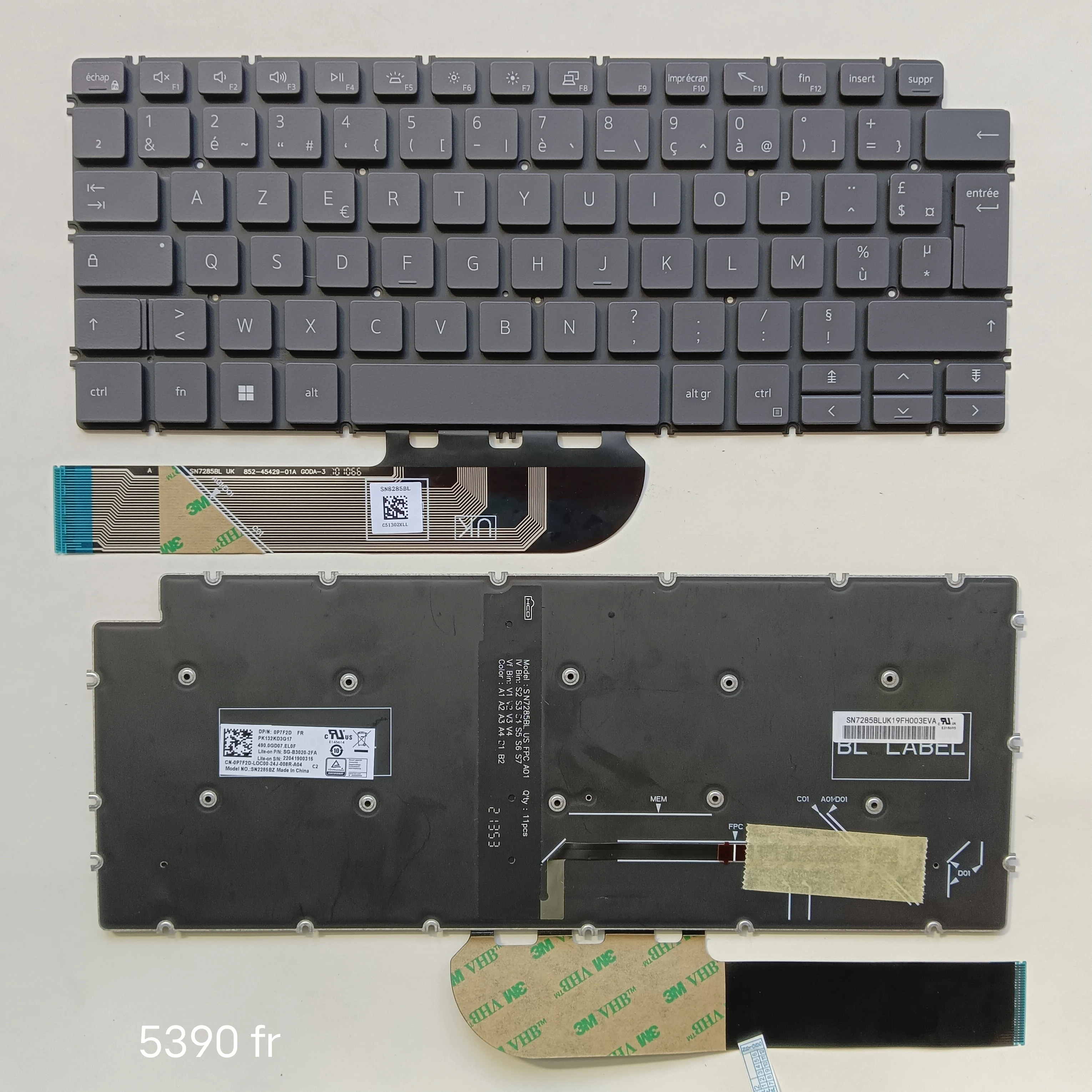 

For Dell Inspiron 5391 7391 5490 5493 5498 7490 7491 Vostro 3400 3401 3402 5402 5408 5409 Backlit French FR Clavier keyboard