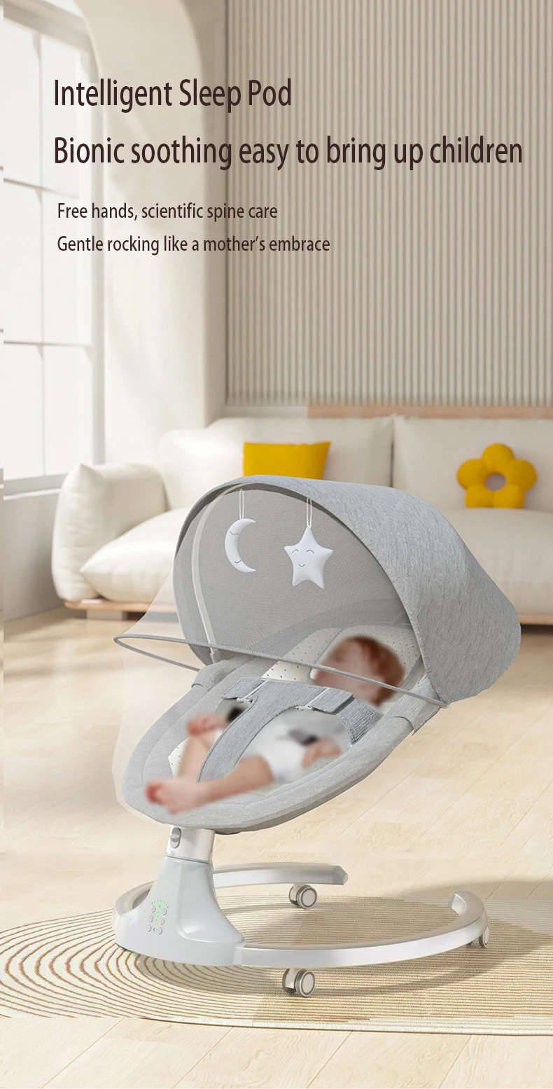 Electric Baby Cradle Mosquito Net Bluetooth Music Baby Rocking Chair Remote Multifunctional Baby Crib for Newborns Baby Items S21f43600b46e44cbb5ee23d88d2b4c49k