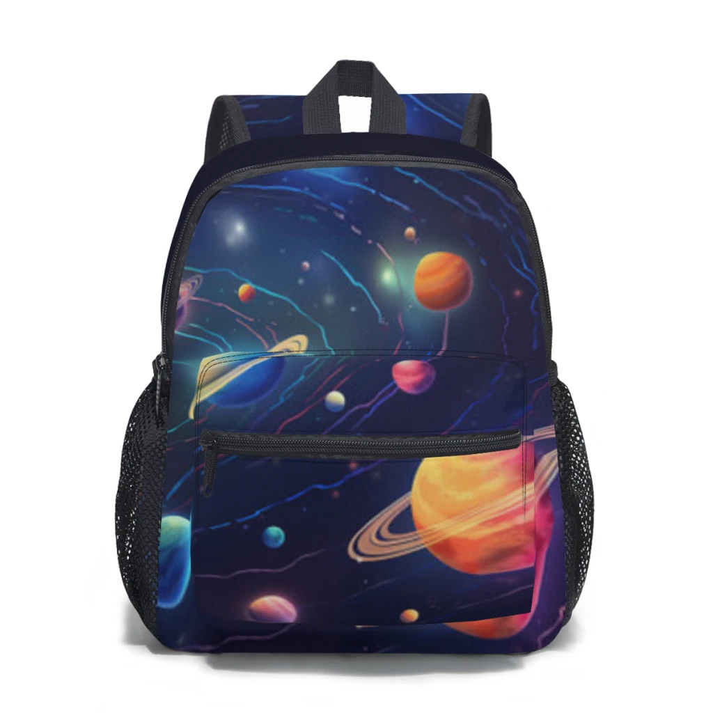 

2023 Children Backpack Toddler Kids School Bag Solar system with planets stars galaxies Kindergarten Bag for Girl Boys