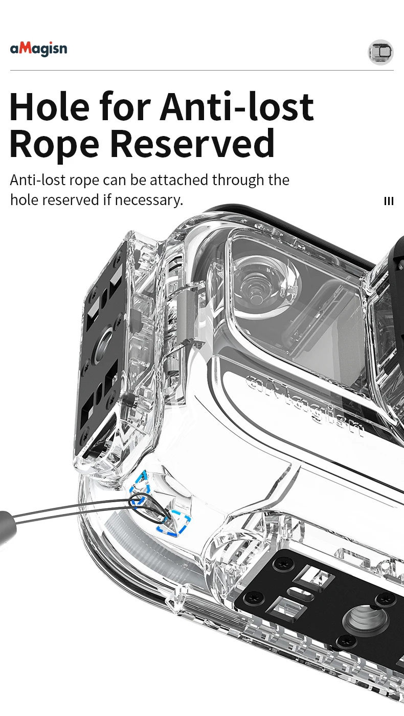 60 m wasserdichtes Gehäuse für Insta 360 Ace Pro 2/Ace Pro/Ace Anti-Scratch Diving Cover Sportkamera-Zubehör – Detail 9