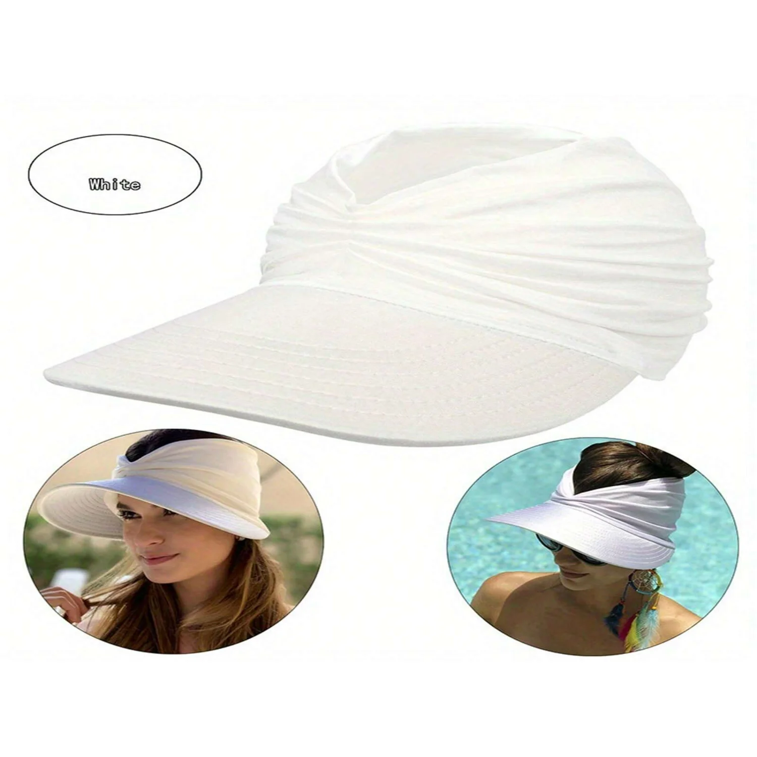 [ "Packable Wide Brim Women's Summer Beach Sun Visor Hat UV Protection Sport", "Stylish Women's Wide Brim Sun Visor Hat fo