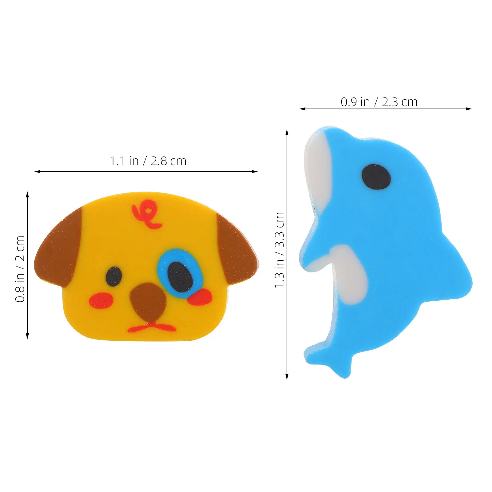 100Pcs 미니 동물 지우개 어린이를위한 작은 귀여운 지우개 교실 학교 용품 대량 휴일 파티 호의 선물 재미있는 창조적 인 것들
