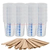 600ml Spray Gun Disposable Measuring Cups 50pcs Clear Graduated Plastic Paint 50 Mixing Cups & 5 Mixing Sticks for Paint 1