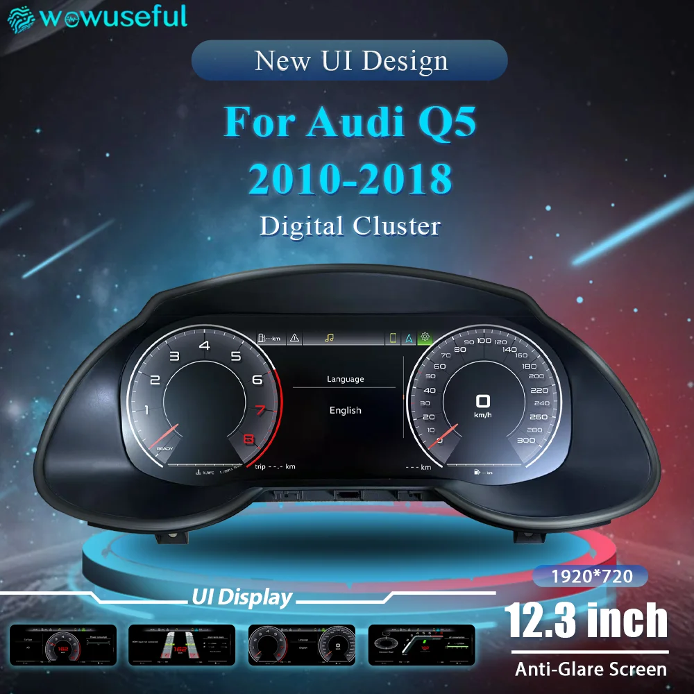 Velocímetro con Pantalla LCD de 12.3'' para Audi Q5 (2010-2018), Panel de Instrumentos Digital, Cabina Virtual 1