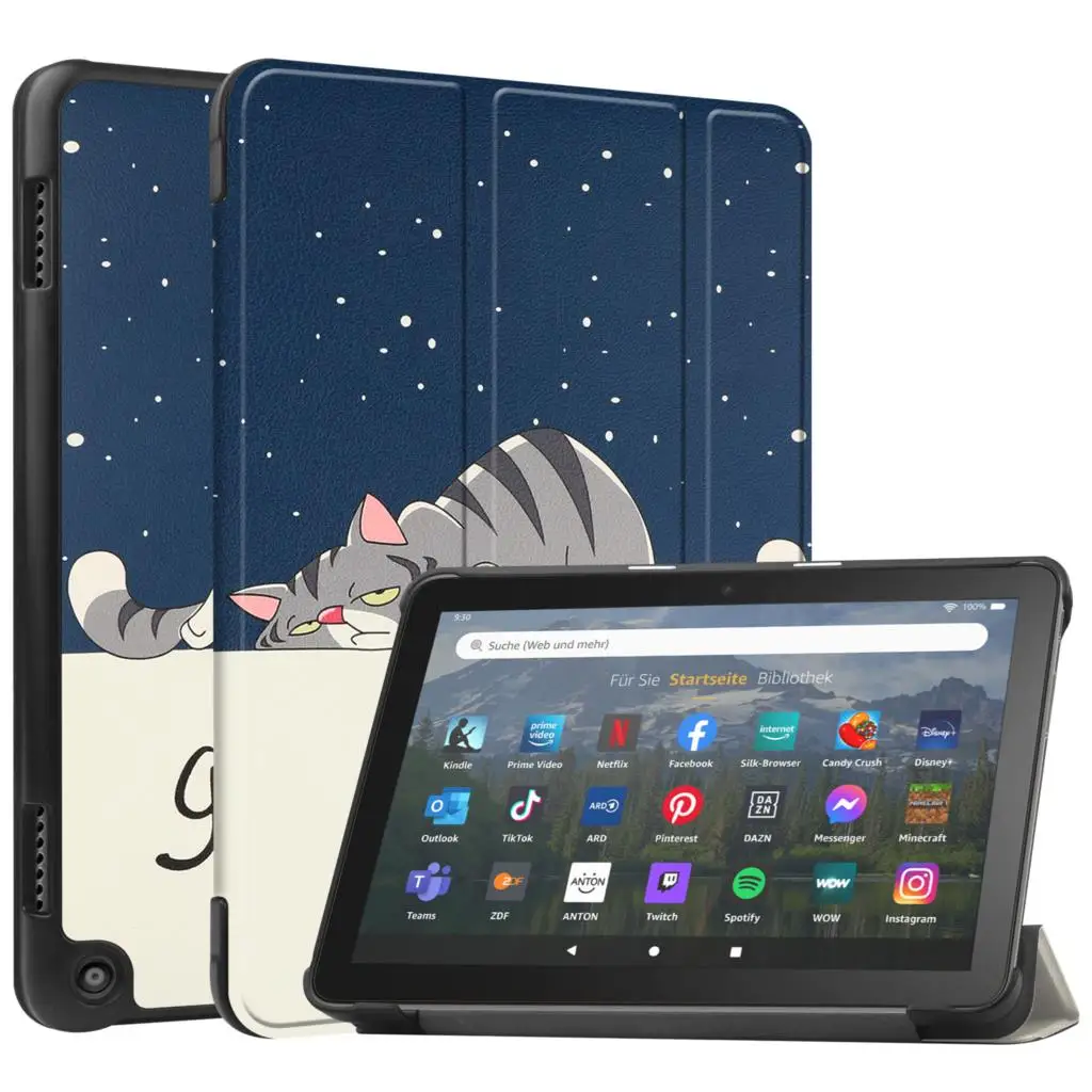 Enhanced Flip Stand Tablet Cover for Kindle Fire HD 8 Plus