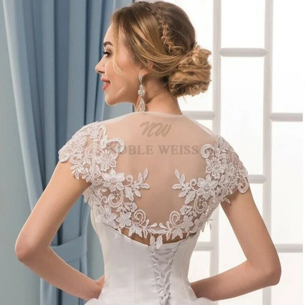 Wedding Jackets Lace Front Open Cap Sleeve Bridal Boleros Shawl Wrap Appliques Bride Jacket Customized wedding shawl