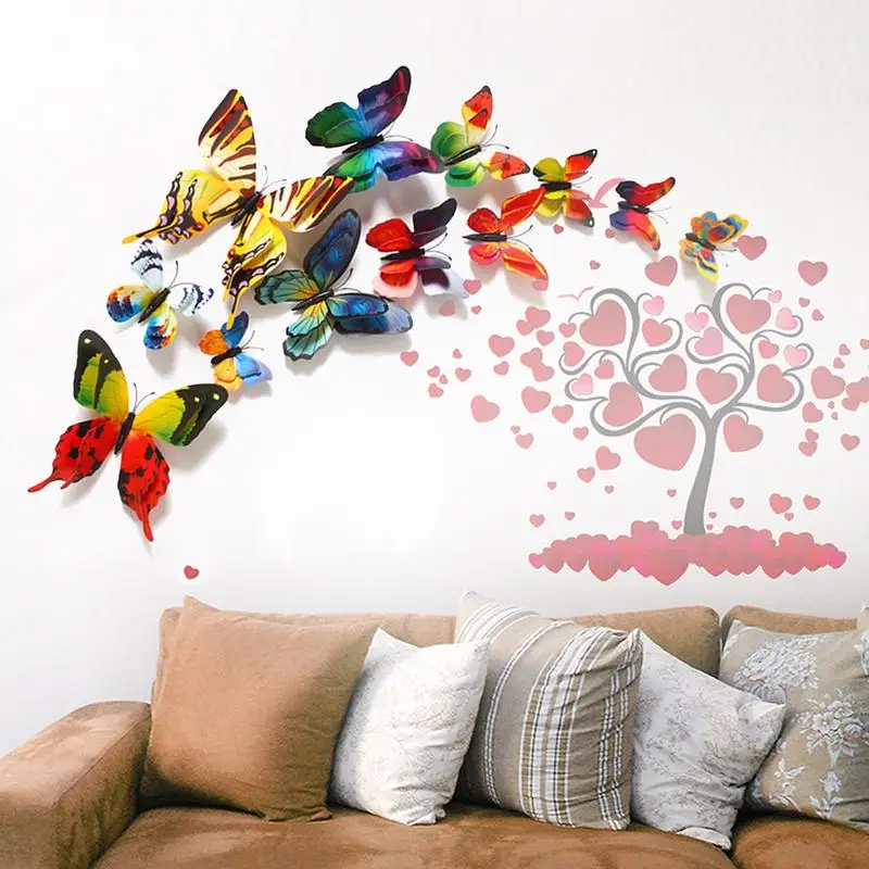 12PCS Magnet Butterflies Stickers for Fridge 3D Butterflies Removable Mural Wall Stickers for Home Room Bedroom Decorations​