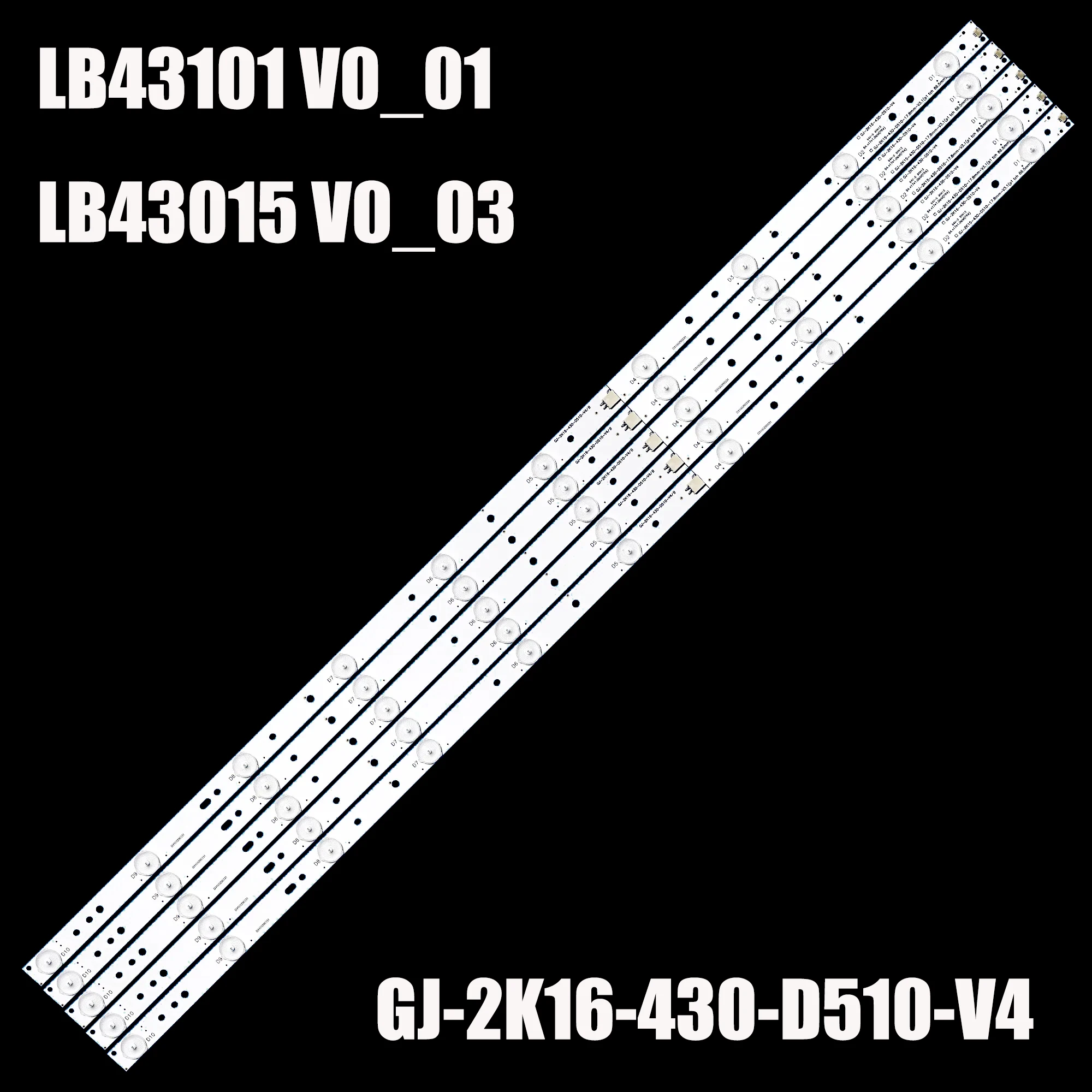 Tira de Luz de Fundo Led para Lb43015 Lb43101 L42f220b L42p60bd L42f3250b Lvf420aubk 43lh500t 43pft4131 43pfs5301 43puf6061 43puf6701