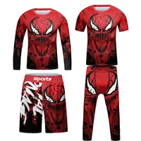 New Jiu Jitsu T-shirt For Kid MMA Shorts Bjj Rashguard Kids 4pcs/set Boy Boxe kickboxing Mma Compression Clothing Children Suit 1